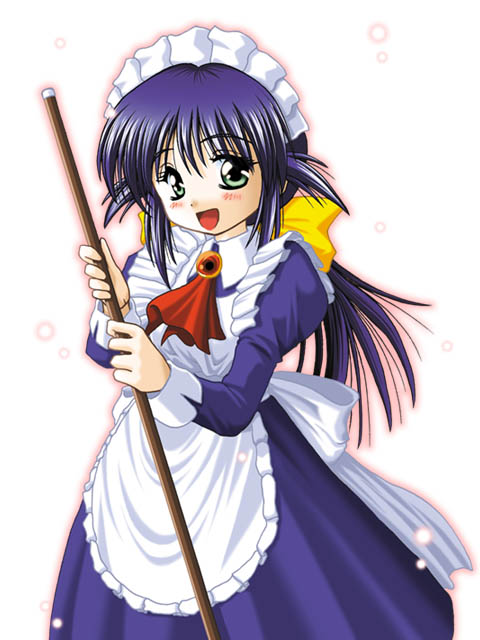 andou mahoro, mahoromatic, blue hair, green eyes, maid