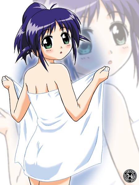 andou mahoro, gainax, mahoromatic, artist request, tagme, 1girl, blue hair, female focus, green eyes, solo