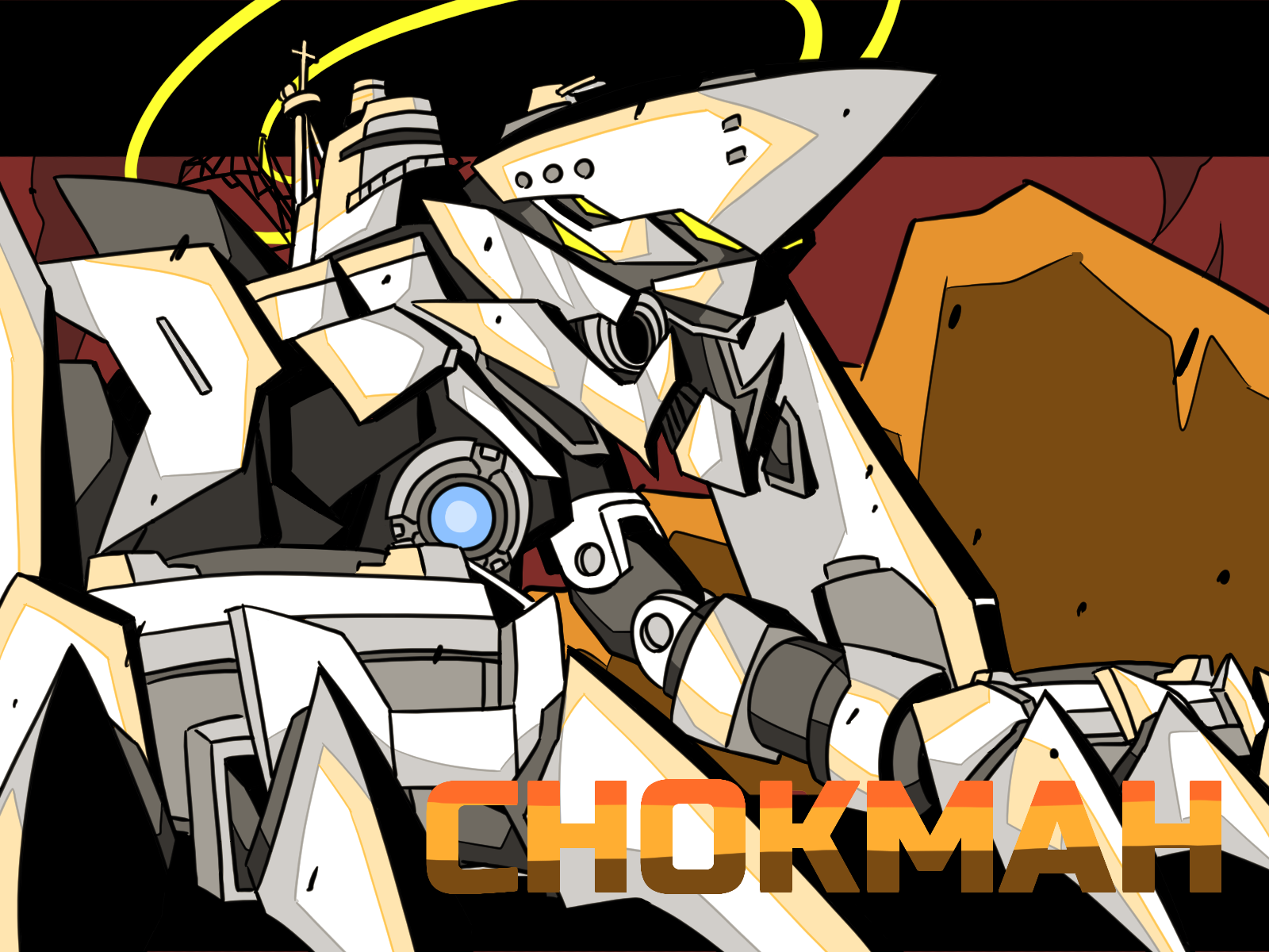 blue archive, claw, turret, battleship, beam cannon, cannon, chokmah (blue archive), decagrammaton (blue archive), halo, jaw, mecha, military vehicle, non-humanoid robot, robot, robot animal, ship, warship, watercraft