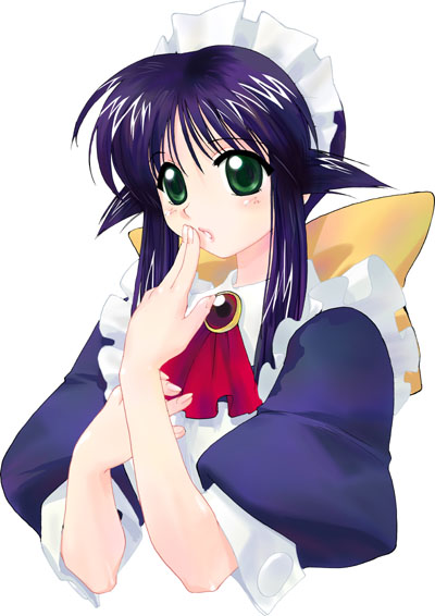 andou mahoro, mahoromatic, blue hair, green eyes, maid