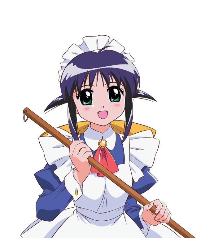 andou mahoro, mahoromatic, blue hair, green eyes, maid