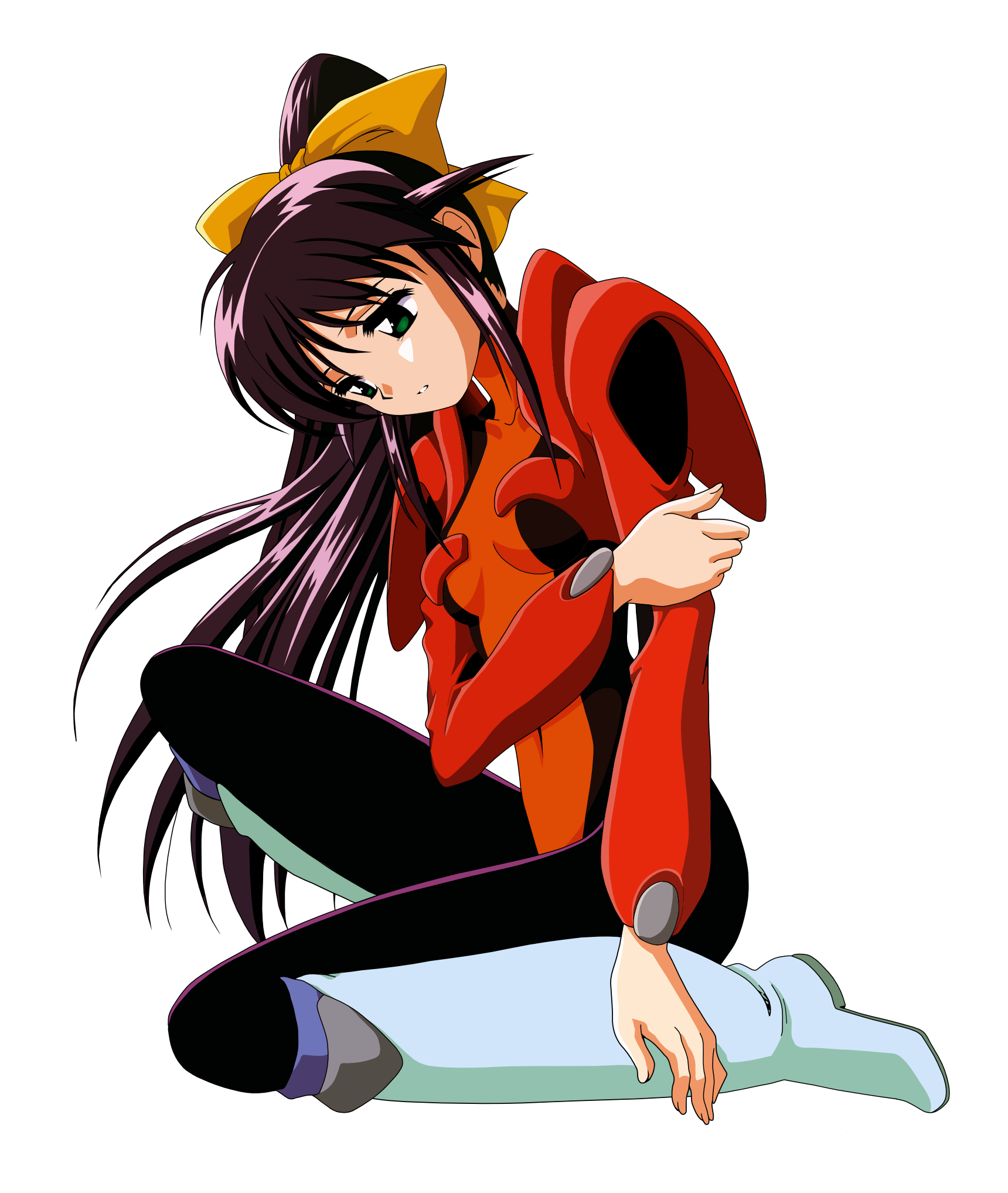 andou mahoro, gainax, mahoromatic, artist request, highres, tagme, 1girl, blue hair, female focus, green eyes, solo