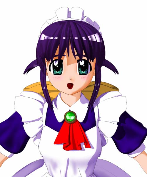andou mahoro, mahoromatic, blue hair, green eyes, maid