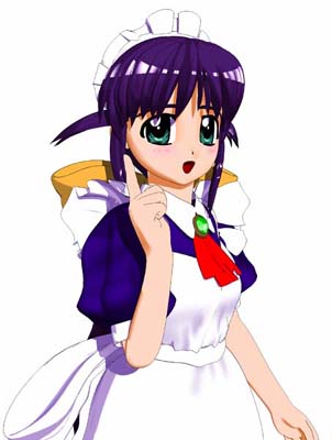 andou mahoro, mahoromatic, lowres, blue hair, green eyes, maid
