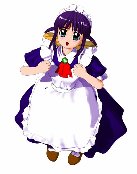 andou mahoro, mahoromatic, blue hair, green eyes, maid