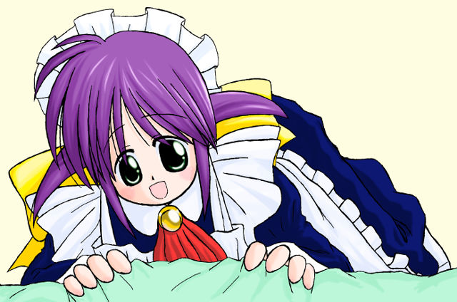 andou mahoro, mahoromatic, blue hair, green eyes, maid