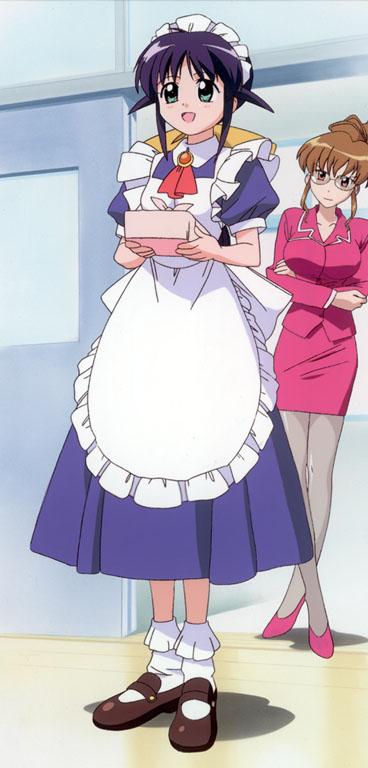 andou mahoro, shikijou saori, mahoromatic, blue hair, green eyes, maid