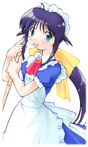 andou mahoro, mahoromatic, lowres, blue hair, green eyes, maid