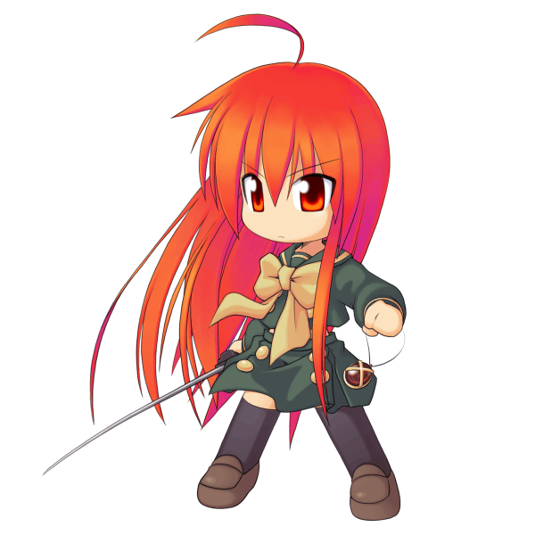 shana, shakugan no shana, 00s, red eyes, red hair, school uniform, serafuku, sword, thighhighs, weapon