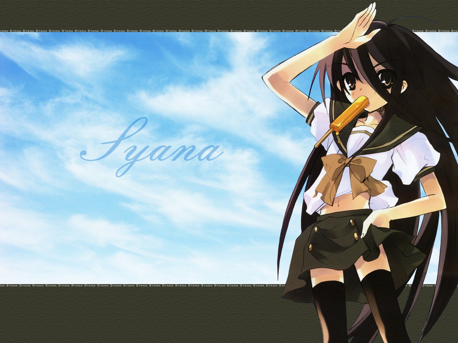 shana, shakugan no shana, highres, 00s, brown eyes, brown hair, school uniform, serafuku, thighhighs