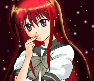 shana, shakugan no shana, lowres, 00s, red eyes, red hair, school uniform, serafuku