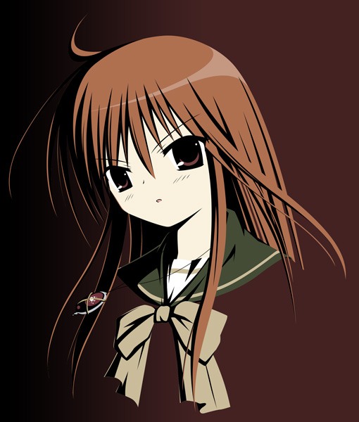 shana, shakugan no shana, 00s, brown eyes, brown hair, school uniform, serafuku