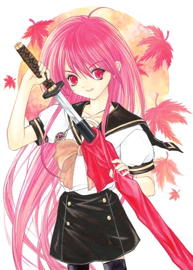 shana, shakugan no shana, 00s, red eyes, red hair, school uniform, serafuku, sword, thighhighs, weapon