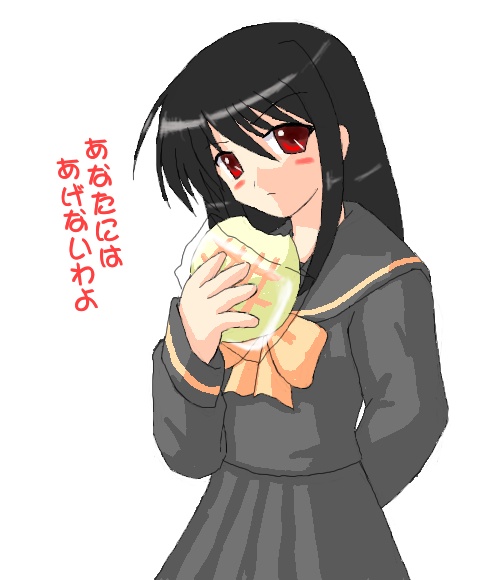 shana, shakugan no shana, 00s, black hair, red eyes, school uniform, serafuku