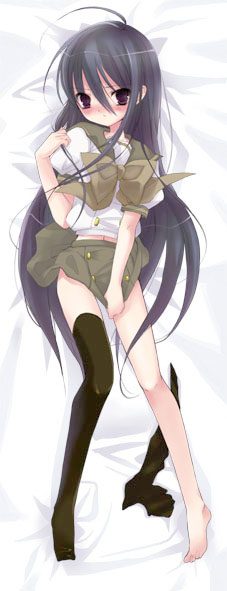 shana, shakugan no shana, 00s, black hair, brown eyes, school uniform, serafuku, thighhighs