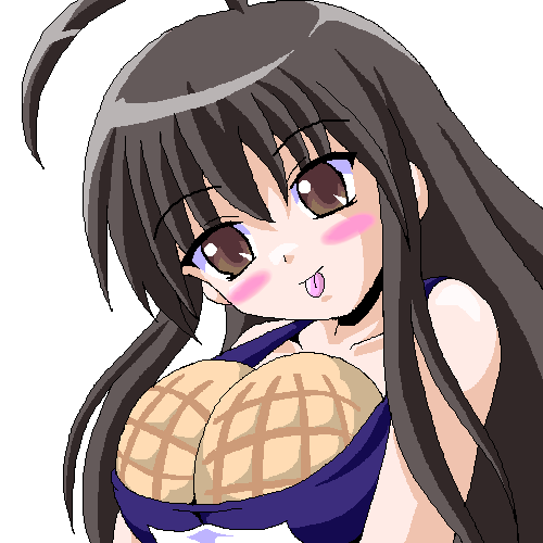 shana, shakugan no shana, lowres, 00s, black hair, breast padding, brown eyes, swimsuit