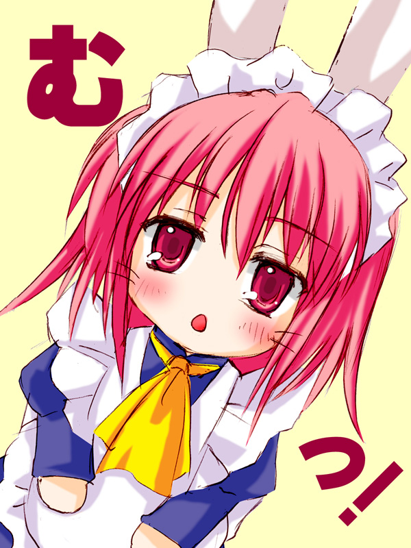 wilhelmina carmel, shakugan no shana, 00s, animal ears, blush, maid, pink eyes, pink hair, rabbit ears