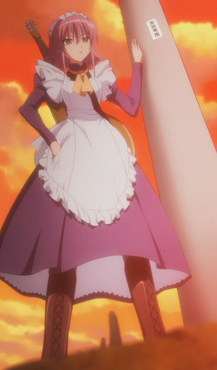 wilhelmina carmel, shakugan no shana, screencap, highres, 00s, maid, pink eyes, pink hair