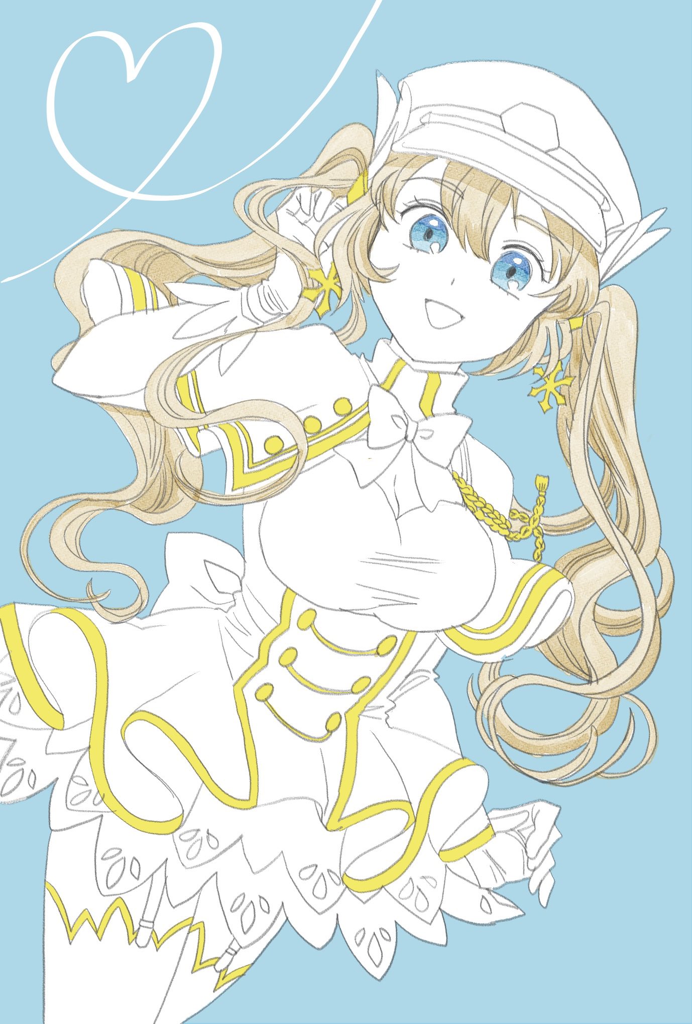 okinamaro511, chaos gerda (gakuen) (grimms notes), chaos gerda (grimms notes), grimms notes, grimms notes gakuen, 1girl, blonde hair, open mouth, smile, solo