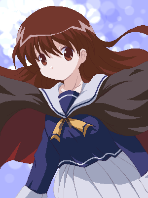 chanohata tamami, mahoraba, lowres, 00s, brown eyes, brown hair, school uniform, serafuku