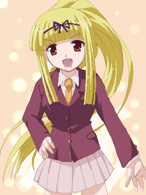 asagi michiyo, mahoraba, lowres, 00s, blonde hair, brown eyes, school uniform, serafuku