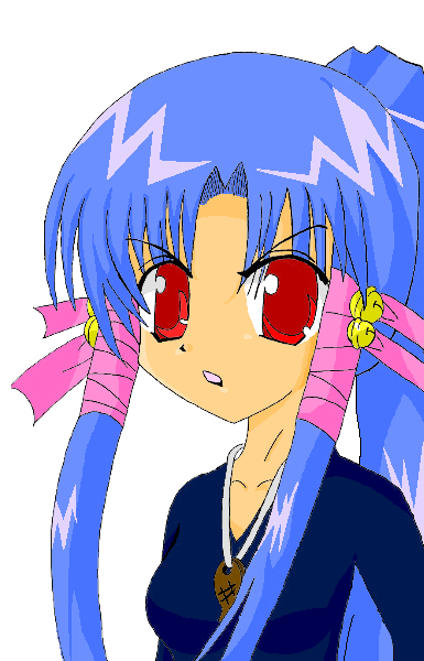akasaka saki, aoba kozue, mahoraba, tagme, 00s, blue hair, red eyes