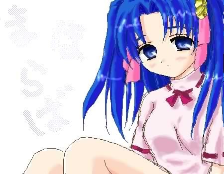 aoba kozue, konno natsume, mahoraba, lowres, tagme, 00s, blue eyes, blue hair
