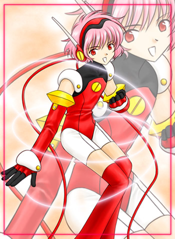 hikaru (angelic layer), angelic layer, artist request, lowres, tagme, 1girl, female focus, pink hair, red eyes, solo