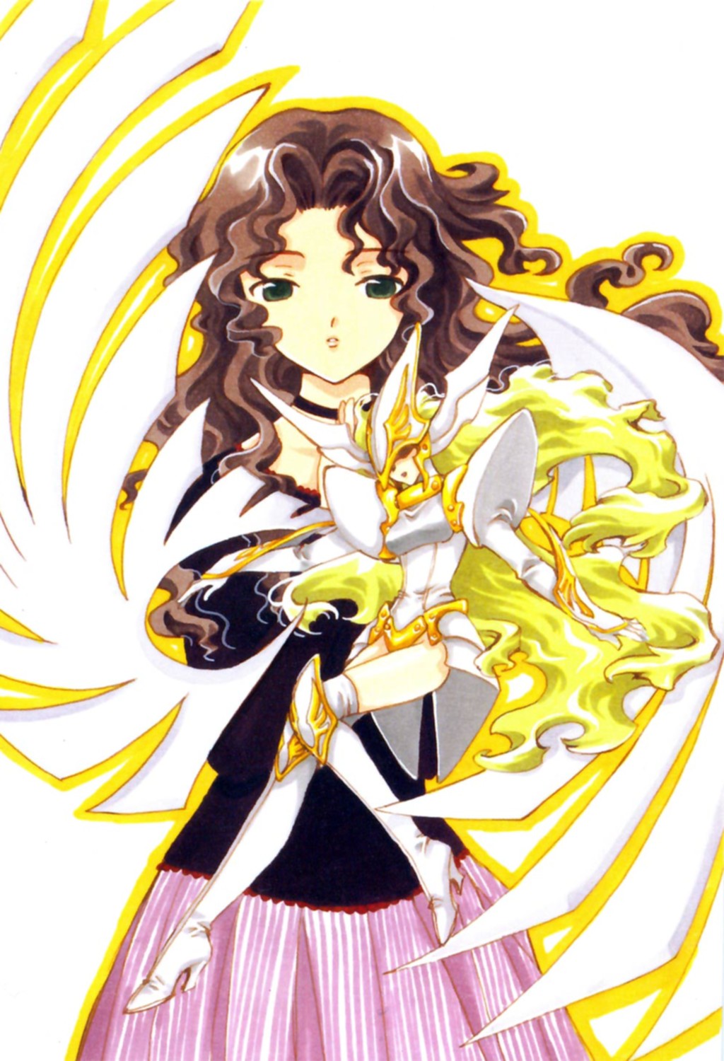 athena (angelic layer), suzuhara shuko, angelic layer, highres, blonde hair, brown hair