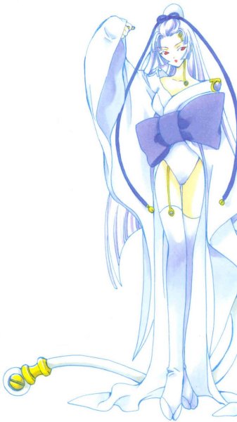 shirahime (angelic layer), angelic layer, artist request, tagme, 1girl, blue hair, female focus, solo, thighhighs