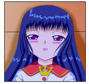 kobayashi hatoko, angelic layer, lowres, black hair, purple eyes, school uniform, serafuku