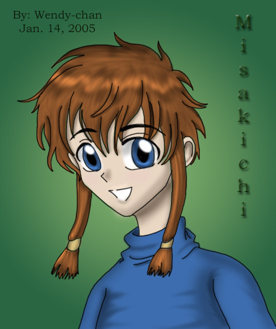 suzuhara misaki, angelic layer, bad proportions, blue eyes, brown hair
