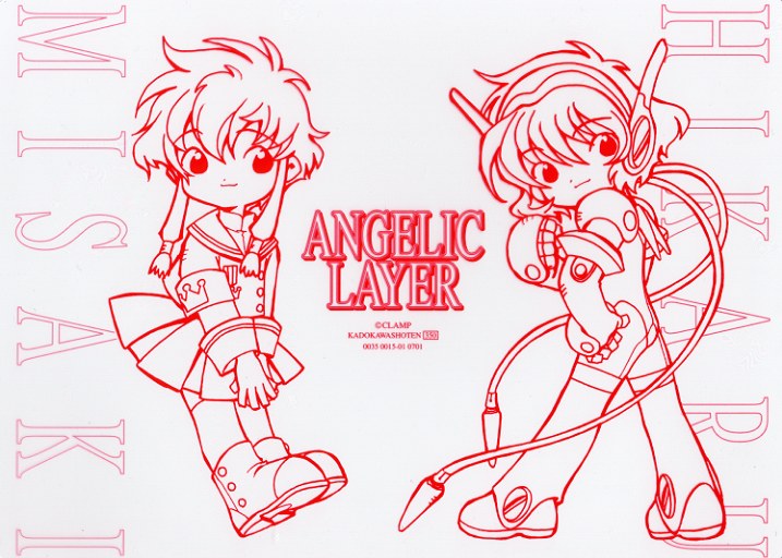 hikaru (angelic layer), suzuhara misaki, angelic layer, monochrome, school uniform, serafuku, sketch