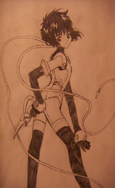 hikaru (angelic layer), angelic layer, tagme, monochrome, sketch