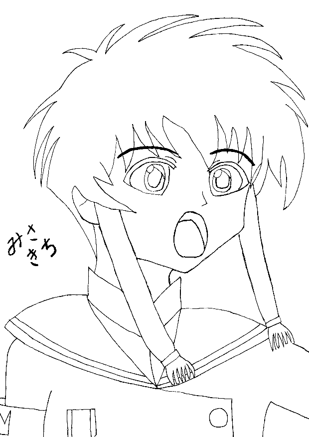 suzuhara misaki, angelic layer, tagme, monochrome, sketch