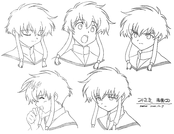 suzuhara misaki, angelic layer, tagme, monochrome, sketch