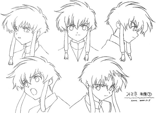 suzuhara misaki, angelic layer, tagme, monochrome, sketch