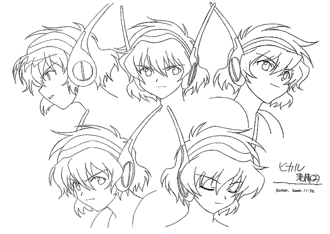 hikaru (angelic layer), angelic layer, tagme, monochrome, sketch