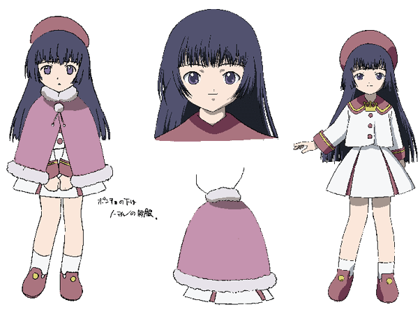 kobayashi hatoko, angelic layer, black hair, purple eyes, school uniform, serafuku