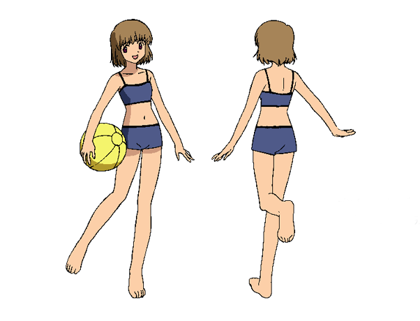 kizaki tamayo, angelic layer, artist request, tagme, 1girl, brown hair, swimsuit