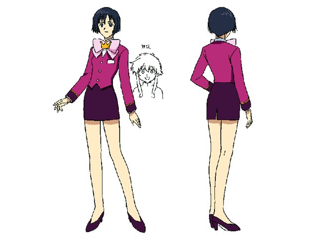 angelic layer, eyebrows, tagme, 2girls, blue eyes, blue hair, bow, breasts, closed mouth, female focus, full body, high heels, legs apart, legs together, long sleeves, looking at viewer, multiple girls, pencil skirt, pumps, shoes, short hair, simple background, skirt, standing, white background