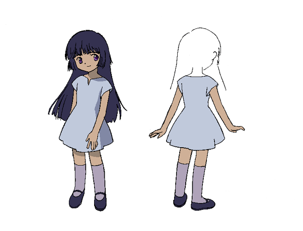 kobayashi hatoko, angelic layer, tagme, black hair, purple eyes