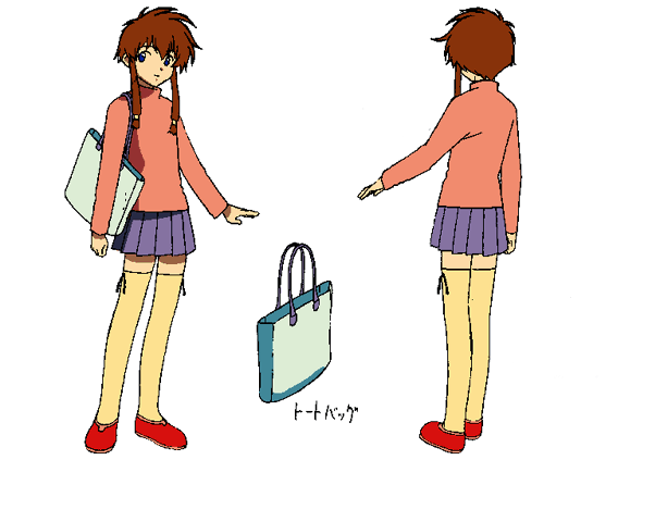 suzuhara misaki, angelic layer, blue eyes, brown hair, thighhighs