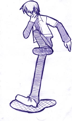 ichimoku ren, jigoku shoujo, lowres, tagme, 00s, monochrome, sketch
