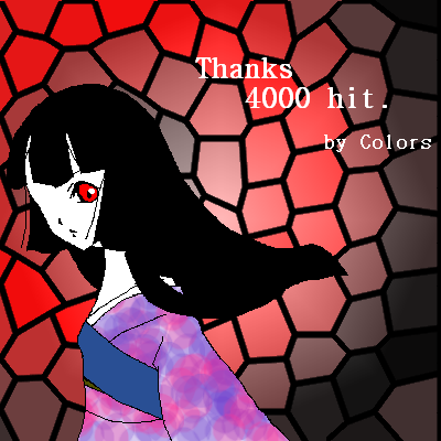 enma ai, jigoku shoujo, lowres, 00s, black hair, japanese clothes, kimono, red eyes