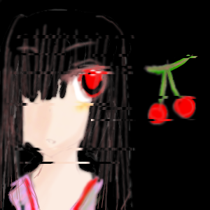 enma ai, jigoku shoujo, lowres, tagme, black hair, red eyes
