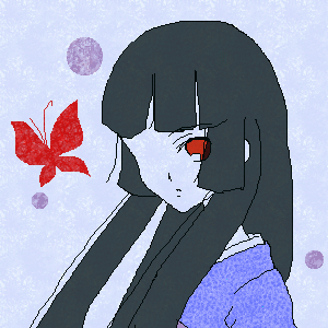 enma ai, jigoku shoujo, lowres, tagme, 00s, black hair, red eyes