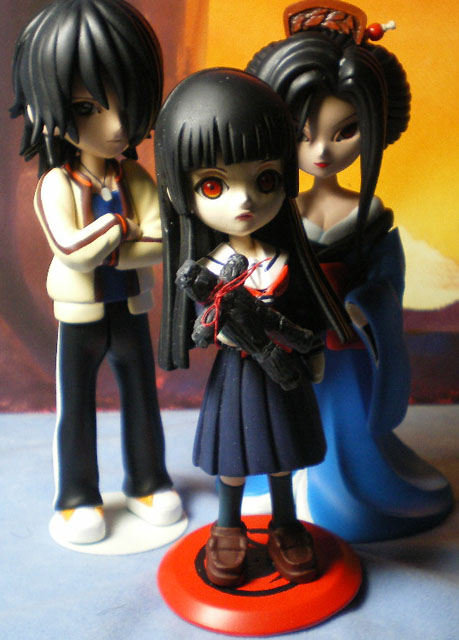enma ai, hone onna, ichimoku ren, jigoku shoujo, photo (medium), 00s, black hair, figure, red eyes