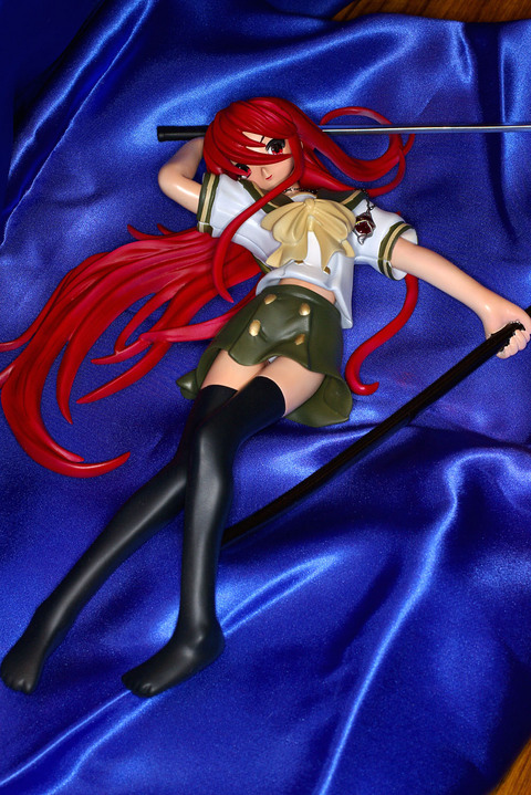 shana, shakugan no shana, photo (medium), 00s, figure, panties, red eyes, red hair, school uniform, serafuku, sword, thighhighs, underwear, weapon
