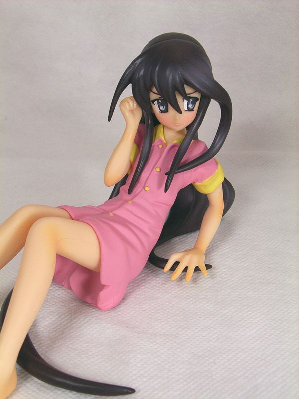 shana, shakugan no shana, photo (medium), tagme, 00s, 1girl, brown eyes, brown hair, female focus, figure, gradient background, solo